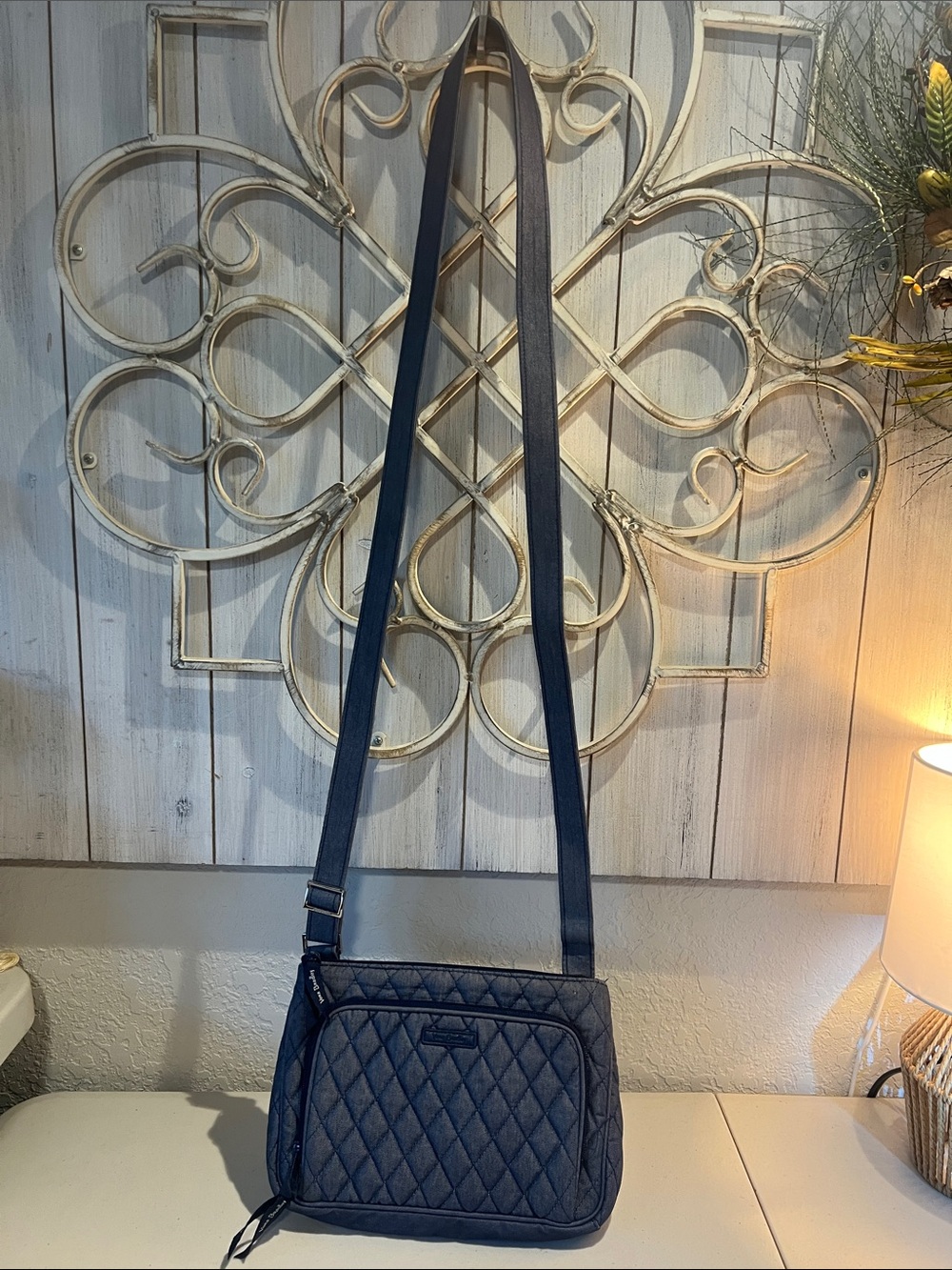 Vera Bradley Little Hipster Quilted Crossbody Shoulder Bag in Navy Denim - Picture 9 of 9